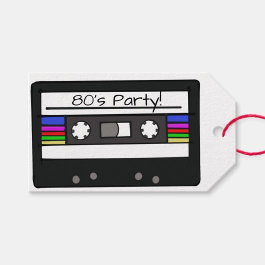 Étiquettes-cadeau "Cassette Rétro" (Devant (Horizontal))