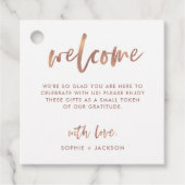 Étiquettes Cadeau Casual Script | Sac cadeau de bienvenue Mariage ou (Devant)