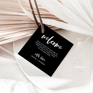 Étiquettes Cadeau Casual Script Sac cadeau de bienvenue Mariage ou