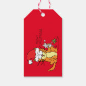 Étiquettes-cadeau Cat Christmas Drôle Cartoon Mouse mignonne (Devant)