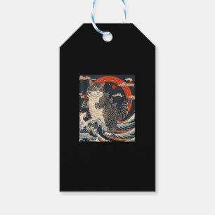 Étiquettes-cadeau Catzilla Chat Art Japonais Dons De Chat Drôle Pour