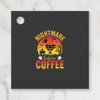 Étiquettes Cadeau Cauchemar de café Halloween avant le café Spooky V