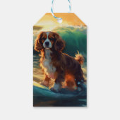 Étiquettes-cadeau Cavalier King Beach Surf Peinture (Dos)