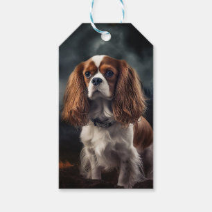 Étiquettes-cadeau Cavalier King Charles Spaniel Halloween effrayant