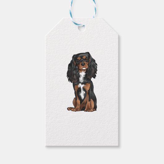 Étiquettes-cadeau Cavalier King Charles Spaniel - Noir et Tan (Devant)