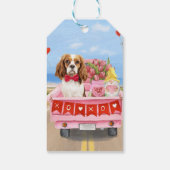 Étiquettes-cadeau Cavalier King Chien Saint Valentin Coeurs de Camio (Dos)