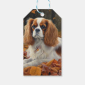 Étiquettes-cadeau Cavalier King en automne Feuilles automne Inspirat (Dos)