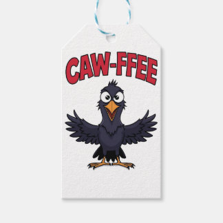 Étiquettes-cadeau CAW-FFEE Funny Crow Coffee Lover