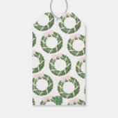 Étiquettes-cadeau Ceinture rose Bois de Noël Monogramme Boîtier de c (Dos)