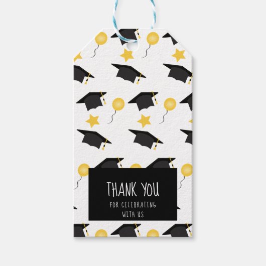 Étiquettes-cadeau Célébration avec nous Casquette Ballons de graduat (Devant)
