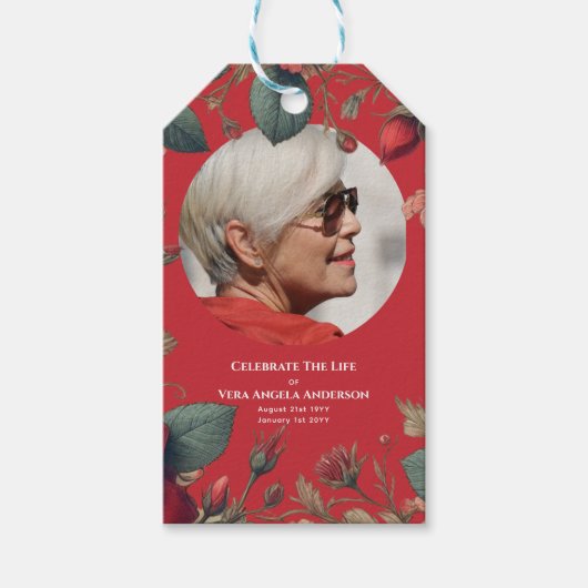 Étiquettes-cadeau Célébration commémorative de la vie Cadeaux funéra (Devant)