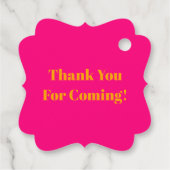 Étiquettes Cadeau Célébration d'anniversaire Bold Pink et Bright Ora (Dos)