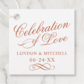Étiquettes Cadeau Célébration de Love Terracotta Mariage Monogramme (Devant)