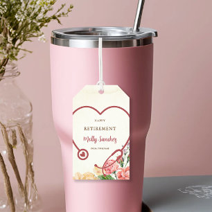 Étiquettes-cadeau Célébration de retraite Stéthoscope cardiaque Sant
