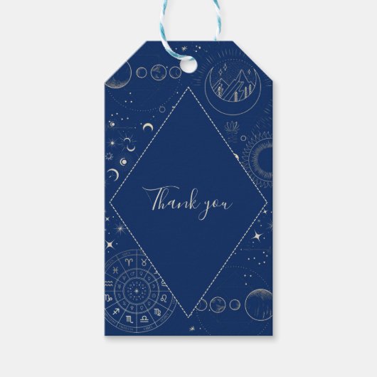 Étiquettes-cadeau Celestial moon stars cosmic wedding thank you (Devant)
