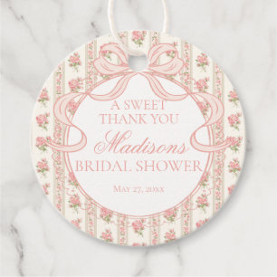 Étiquettes Cadeau Cercle de fête de mariage floral élégant aux coule