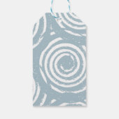 Étiquettes-cadeau Cercles blancs gris bleu (Dos)