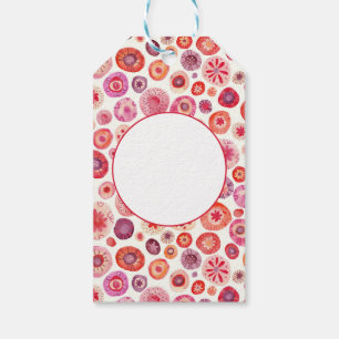 Étiquettes-cadeau Cercles d'aquarelle rose Abstrait