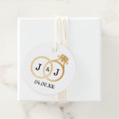 Étiquettes Cadeau Cercles Mariages Chic Faux Gold Foil (En situation)