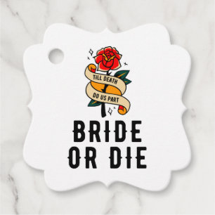 Étiquettes Cadeau Cérémonie de mariage : Épouse ou meurs jusqu'à ce