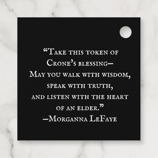 Étiquettes Cadeau Cérémonie de rondelle en fleur foncée (Dos)