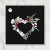 Étiquettes Cadeau Cérémonie de rondelle en fleur foncée (Devant)