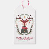 Étiquettes-cadeau Cerf de Fête (Devant)