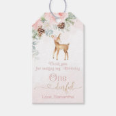 Étiquettes-cadeau Cerf d'hiver Joyeux anniversaire merci (Devant)