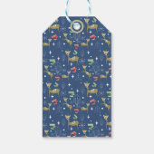 Étiquettes-cadeau Cerf mignon aux arbres de Noël et flocons de neige (Dos)