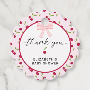 Étiquettes Cadeau Cerise sur Bébé Coquette Rose Mignon