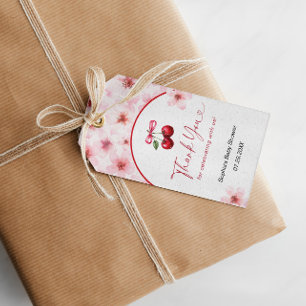 Étiquettes-cadeau Cerise sur le dessus Baby Shower Fleur de Cerisier