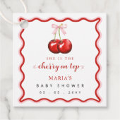 Étiquettes Cadeau Cerise sur le dessus Coquette Baby shower de fille (Devant)