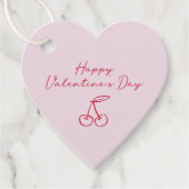 Étiquettes Cadeau Cerise Valentines Jour rose (Devant)