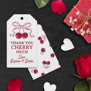 Étiquettes-cadeau Cerises Avec Ruban Merci Beaucoup Cerise Mariage