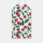 Étiquettes-cadeau Cerises rouges sur blanc (Dos)