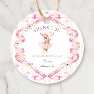 Étiquettes Cadeau Certain Lapin a un An Ruban Rose Gingham 1er Anniv