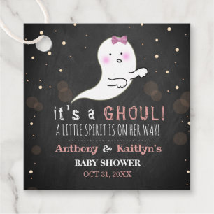 Étiquettes Cadeau C'est A Ghoul ! Baby shower d'Halloween Little Spi