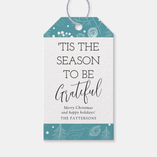 Étiquettes-cadeau 'C'Est La Saison D'Être Un Noël Gratuit (Devant)