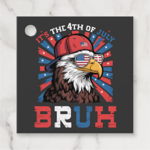 Étiquettes Cadeau C'est le 4 juillet Bruh Aigle américain Patriote