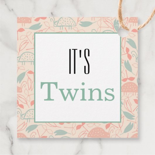 Étiquettes Cadeau C'est Twins ! Sac baby shower Fête Favoriser (Dos)