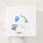 Étiquettes Cadeau C'est un Baby shower bleu éléphant garçon (En situation)