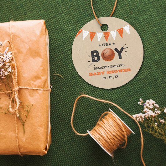 Étiquettes Cadeau C'est un garçon ! Baby shower de base-ball à thème