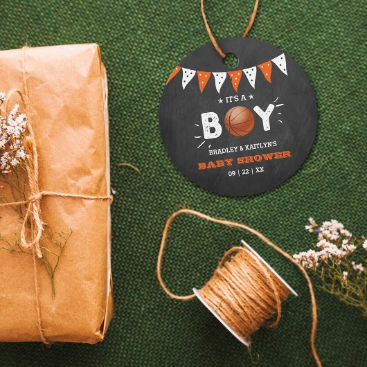 Étiquettes Cadeau C'est un garçon ! Baby shower de base-ball à thème