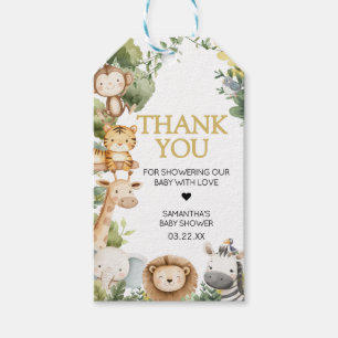 Étiquettes-cadeau C'est un garçon Jungle Safari Animal Favor Tags