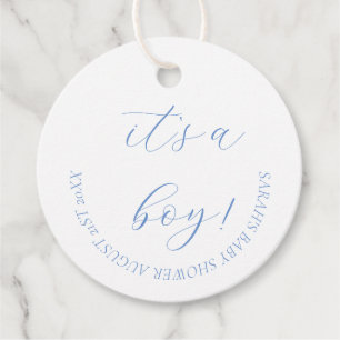 Étiquettes Cadeau C'est un garçon Moderne Calligraphie Baby shower b