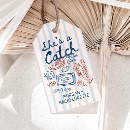 Étiquettes-cadeau C'est une célibataire côtière de fruits de mer à c