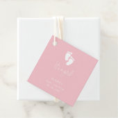Étiquettes Cadeau C'est une fille Baby Footprint Baby shower rose mi (En situation)