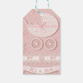Étiquettes-cadeau C'est une fille, nouveau-né bébé fille faire-part, (Dos)