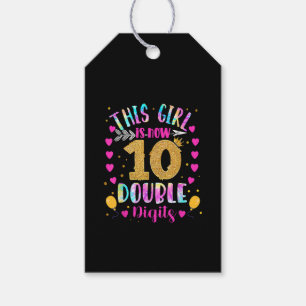 Étiquettes-cadeau Cette Fille Est Maintenant 10 Chiffres Double Tein