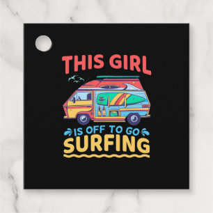 Étiquettes Cadeau Cette Fille Est Partie Pour Faire Du Surf